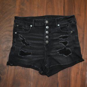 American Eagle High Waisted Black Jean Shorts